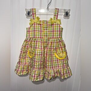 Goodlad Colorful Gingham Plaid Sundress with Yellow Accents| Size 2T